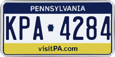PA license plate KPA4284