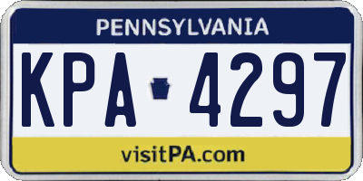 PA license plate KPA4297