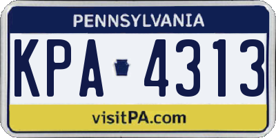 PA license plate KPA4313