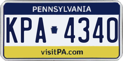 PA license plate KPA4340