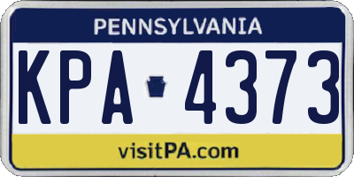 PA license plate KPA4373