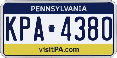 PA license plate KPA4380