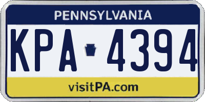 PA license plate KPA4394