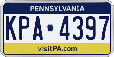 PA license plate KPA4397