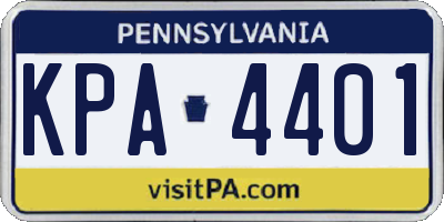 PA license plate KPA4401