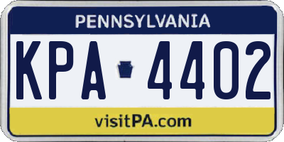 PA license plate KPA4402