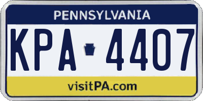 PA license plate KPA4407