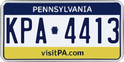 PA license plate KPA4413