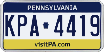 PA license plate KPA4419