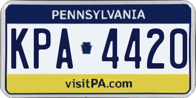 PA license plate KPA4420