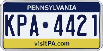 PA license plate KPA4421
