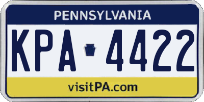 PA license plate KPA4422