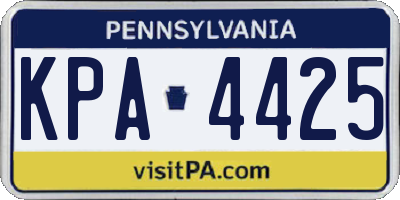 PA license plate KPA4425