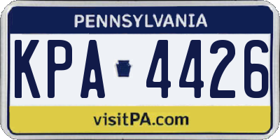 PA license plate KPA4426