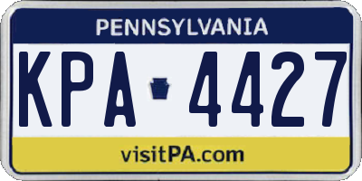 PA license plate KPA4427