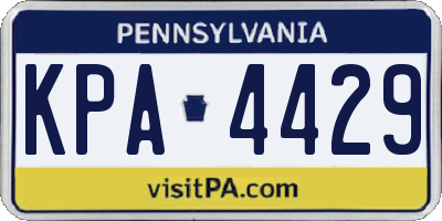 PA license plate KPA4429