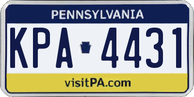 PA license plate KPA4431