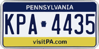 PA license plate KPA4435