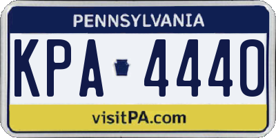 PA license plate KPA4440