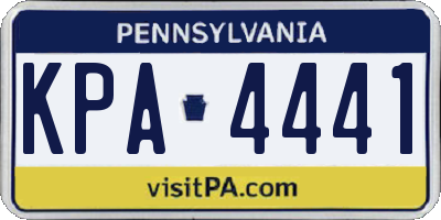 PA license plate KPA4441