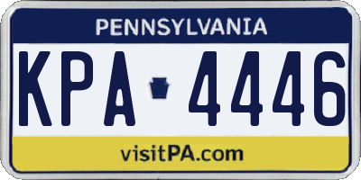 PA license plate KPA4446