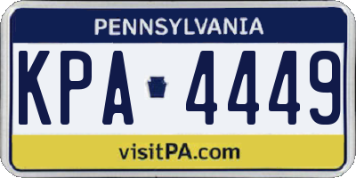 PA license plate KPA4449