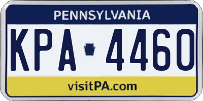 PA license plate KPA4460