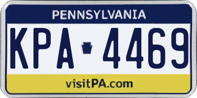 PA license plate KPA4469
