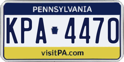 PA license plate KPA4470