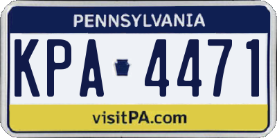 PA license plate KPA4471