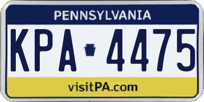 PA license plate KPA4475