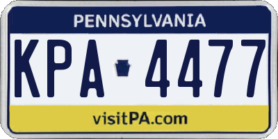 PA license plate KPA4477
