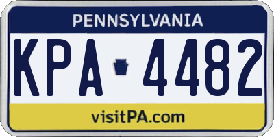 PA license plate KPA4482