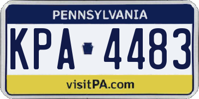 PA license plate KPA4483