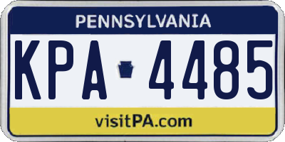 PA license plate KPA4485