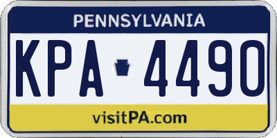 PA license plate KPA4490