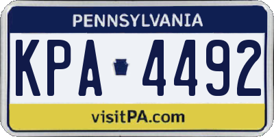 PA license plate KPA4492