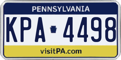 PA license plate KPA4498