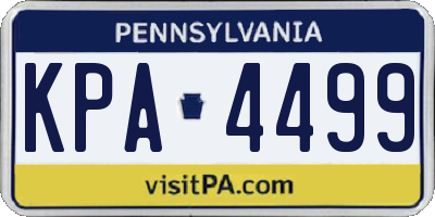 PA license plate KPA4499
