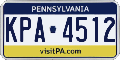 PA license plate KPA4512
