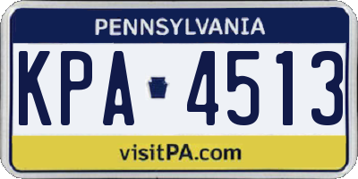 PA license plate KPA4513