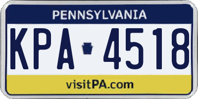 PA license plate KPA4518
