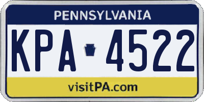 PA license plate KPA4522