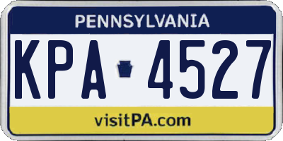 PA license plate KPA4527