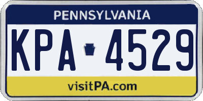 PA license plate KPA4529