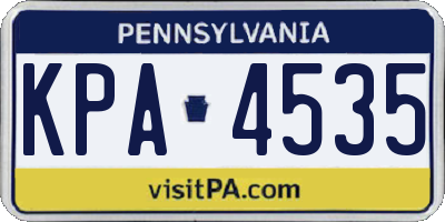 PA license plate KPA4535