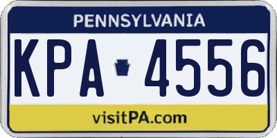 PA license plate KPA4556