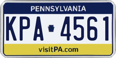 PA license plate KPA4561