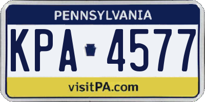 PA license plate KPA4577
