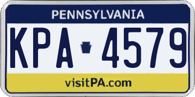 PA license plate KPA4579